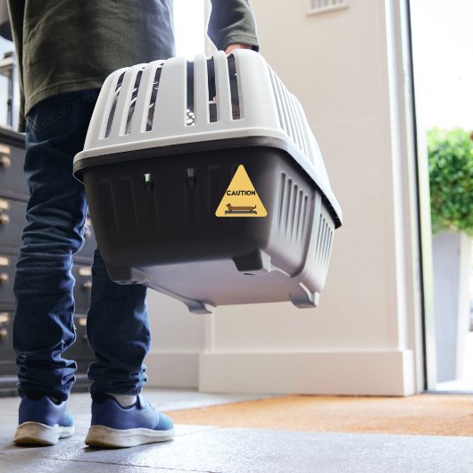 Dackel-Hundeschlitten auf der Skateboard Dreieckiger Aufkleber