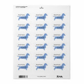 Dackel Hundeschrift Adressaufkleber (Vorne)