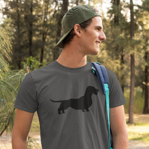 Dackel-HundeSilhouette der Drahthaar-Dackel-  T-Shirt