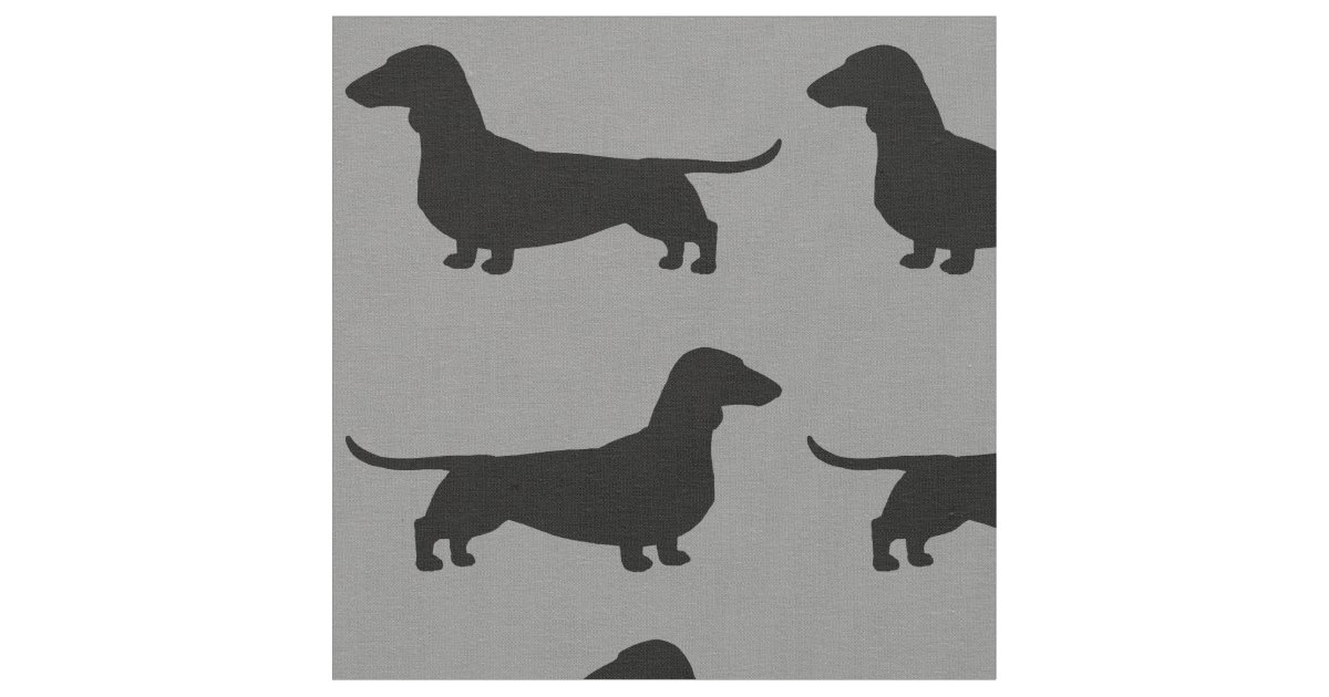Dackel-HundeSilhouette-Muster grau und schwarz Stoff ...