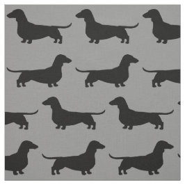 Dackel-HundeSilhouette-Muster grau und schwarz Stoff
