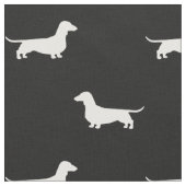 Dackel-HundeSilhouette-Muster Schwarzweiss Stoff (Nahaufnahme)