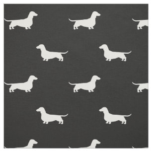 Dackel-HundeSilhouette-Muster Schwarzweiss Stoff