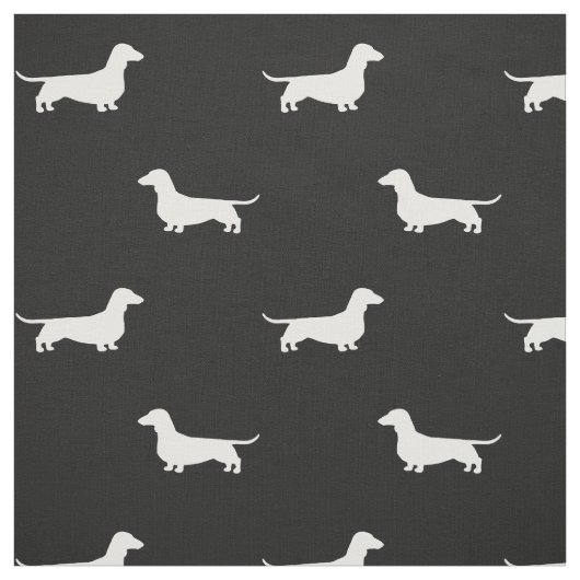 Dackel-HundeSilhouette-Muster Schwarzweiss Stoff (Muster)