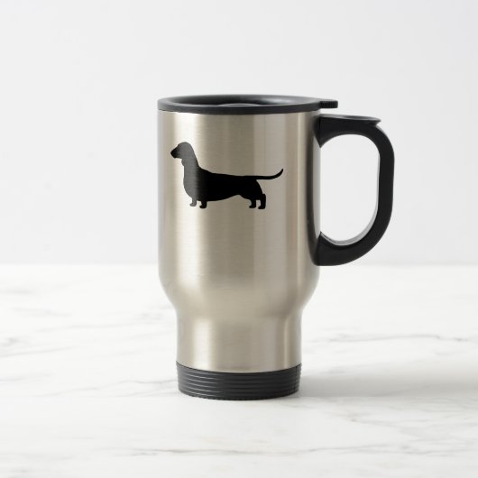 Dackel-HundeSilhouette Reisebecher (Rechts)