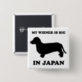 DACKEL-HUNDET-Shirts - "meine Dackel ist groß in Button (Vorne & Hinten)