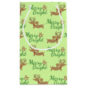 Dackel-Hundeweihnachtsgeschenk-Tasche fröhlich u. Kleine Geschenktüte (Rückseite)