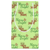 Dackel-Hundeweihnachtsgeschenk-Tasche fröhlich u. Kleine Geschenktüte (Vorderseite)