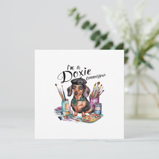 Dackel Ich bin Dackel Connoisseur Einladung (Stehend Vorderseite)