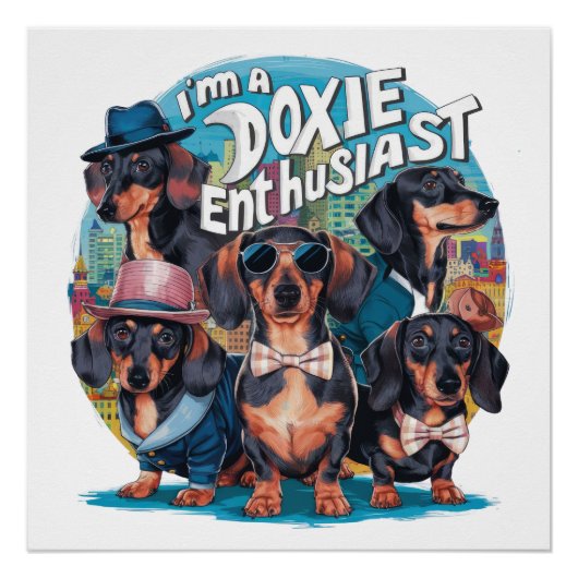 Dackel Ich bin Dackel-Enthusiast Poster (Vorderseite)
