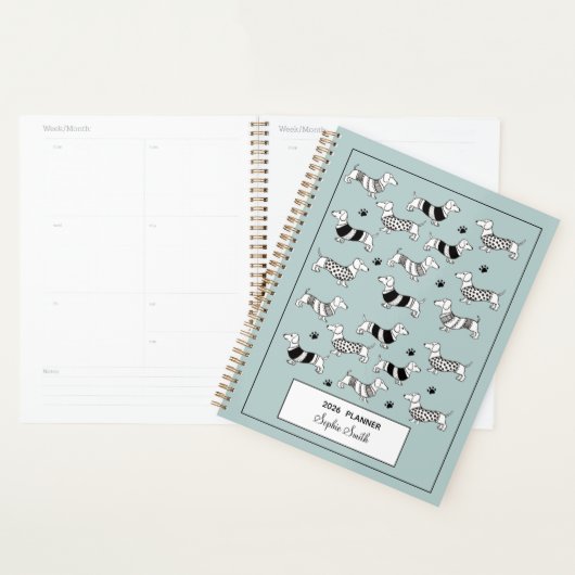 Dackel illustriert Dog liebt Blue 2022 Planner Planer (Anzeige)