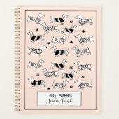 Dackel illustriert Hund liebt 2025 Planer (Vorderseite)