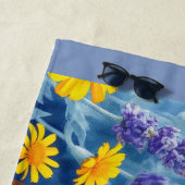 Dackel im Blumengarten Kunst Strandtuch (Beispiel)