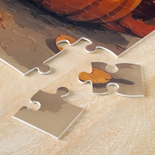 Dackel im Herbst lässt Erntedank Kunst Puzzle (Seite)