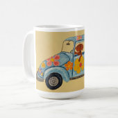 Dackel im Hippie-Auto Kaffeetasse (Vorderseite Links)