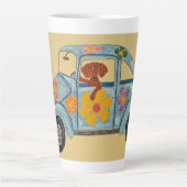 Dackel im Hippie-Auto Milchtasse (Vorderseite)