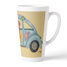 Dackel im Hippie-Auto