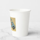 Dackel im Hippie-Auto Pappbecher (Links)