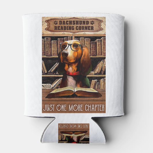 Dackel im Leseecke Dosenkühler (Rückseite)