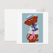 Dackel im Matrosenanzug Einladung (Vorne/Hinten)