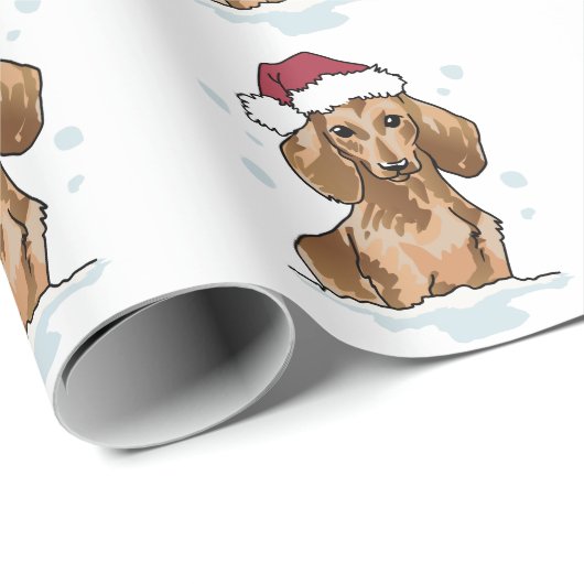 Dackel im Schnee Geschenkpapier (Rolleneckpunkt)