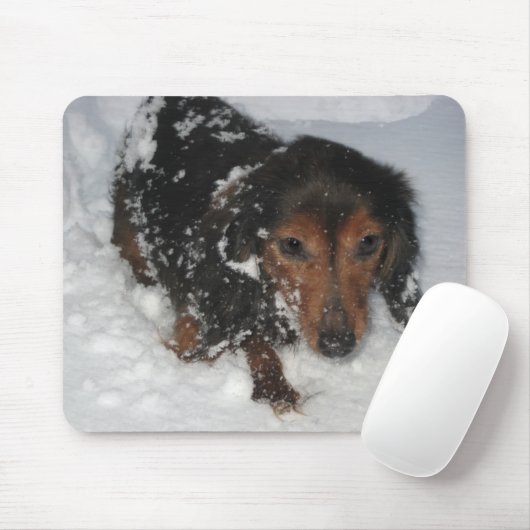 Dackel im Schnee Mousepad (Mit Mouse)
