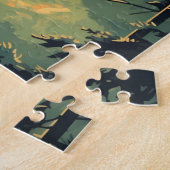 Dackel im Wald bei Sonnenuntergang Puzzle (Seite)