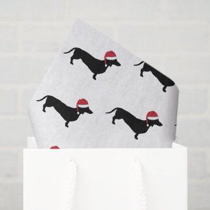 Dackel in der Weihnachtsmannmütze Weihnachten Seidenpapier