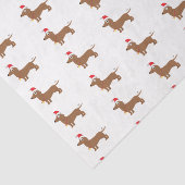 Dackel in einer Weihnachtsmannmütze Seidenpapier (Ausschnitt)