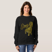 Dackel in goldenem Dekorationsmuster Sweatshirt (Vorne ganz)
