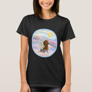 Dackel in Himmelswolken braun T-Shirt