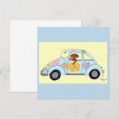 Dackel in Hippie-Auto (Vorne/Hinten)