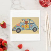 Dackel in Hippie-Auto Serviette (Beispiel)