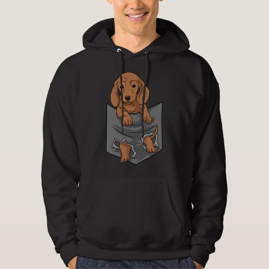 Dackel in meinem Pocket Weiner Hund Männer Frauen Hoodie (Vorderseite)