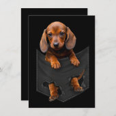 Dackel in meiner Pocket-Dackel Weiner Dog Geschenk Einladung (Vorne/Hinten)