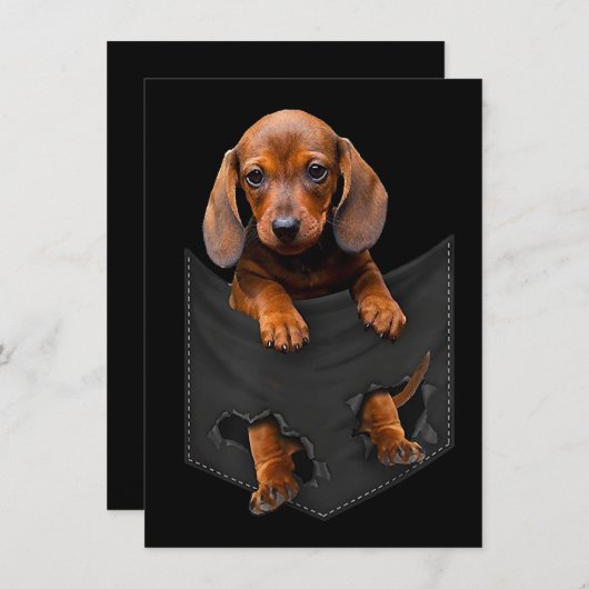 Dackel in meiner Pocket-Dackel Weiner Dog Geschenk Einladung (Vorne/Hinten)