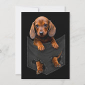 Dackel in meiner Pocket-Dackel Weiner Dog Geschenk Einladung (Vorderseite)
