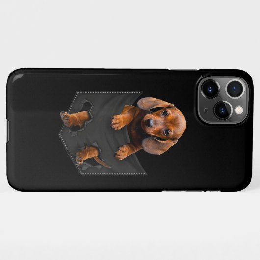 Dackel in meiner Pocket Dackel Weiner Dog Geschenk iPhone Hülle (Rückseite (Horizontal))