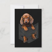 Dackel in meiner Pocket Dackel Weiner Dog Geschenk RSVP Karte (Vorderseite)
