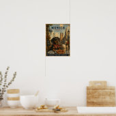 Dackel in München Vintage Reiseposter Poster (Küche)