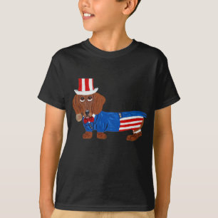 Dackel in Onkel-Sam-Kostüm T-Shirt