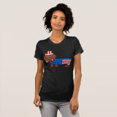 Dackel in Onkel Sam Kostüm T-Shirt (Vorne ganz)