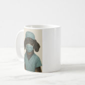 Dackel in OP-Kleidung Kaffeetasse (Vorderseite Links)