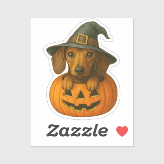 Dackel in Pumpkin Aufkleber (Blatt)