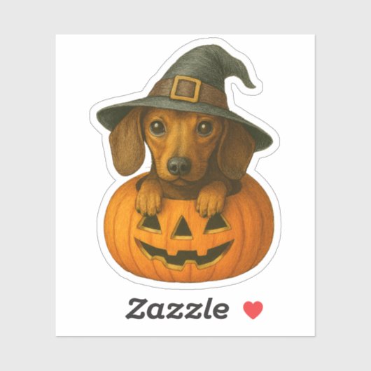 Dackel in Pumpkin Aufkleber (Blatt)