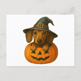 Dackel in Pumpkin Feiertagspostkarte