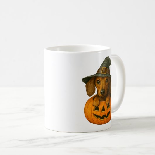Dackel in Pumpkin Kaffeetasse (VorderseiteRechts)