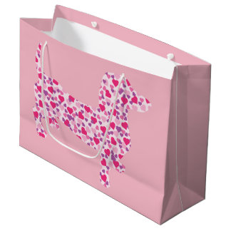 Dackel in rosa Herzen Große Geschenktüte