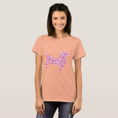 Dackel in rosa Herzen T-Shirt (Vorne ganz)