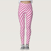 Dackel in Rosa und Weiß Leggings (Vorderseite)
